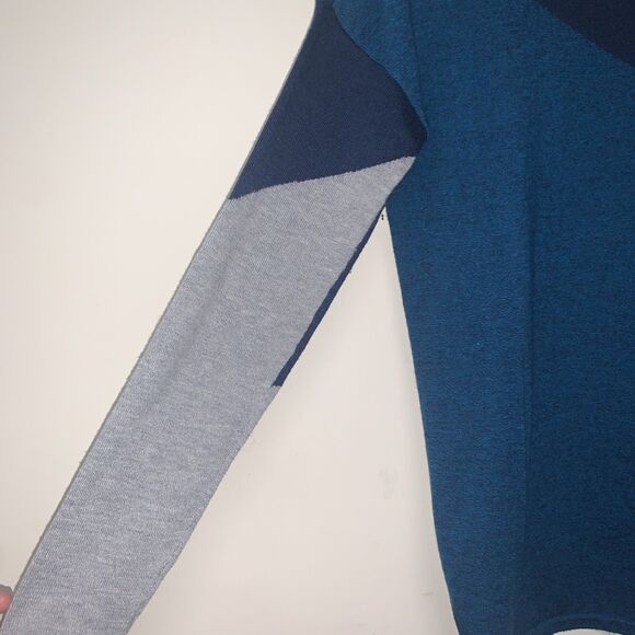 Smartwool Women Shadow Pine Colorblock Alpine Blue Pullover Sweater S Baselayer - Picture 4 of 7